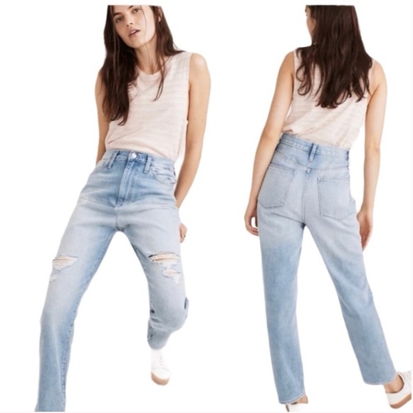Madewell High Rise Distressed The Mom Jean NWT Women’s size 30 - Picture 2 of 6